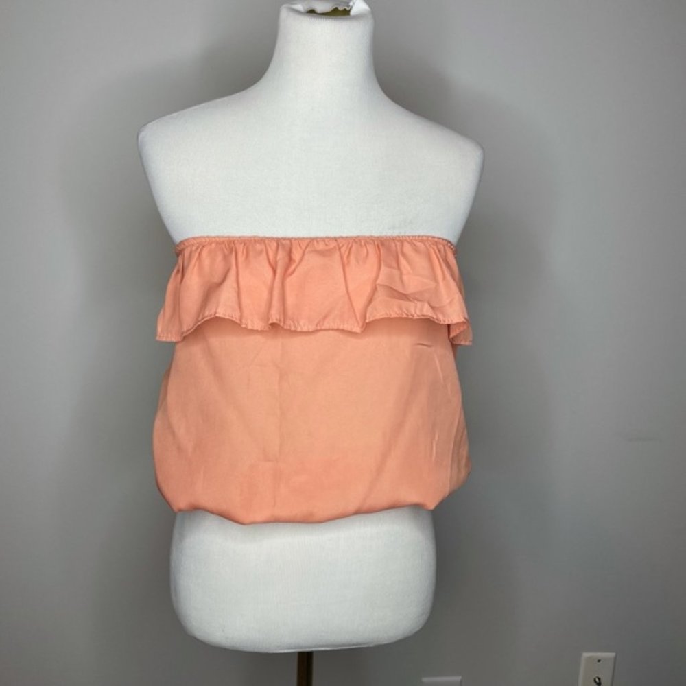 Poof- Coral Strapless Bandeau w/Elastic Band